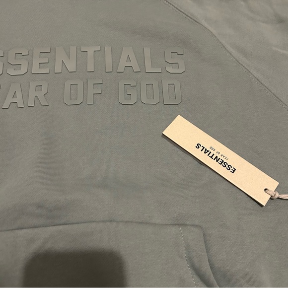 Essentials Pullover Hoodie in Dusty Blue-Grey - Picture 2 of 5